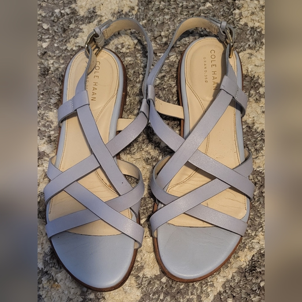 Cole Haan Blue Cross-Strap Slingback Sandals